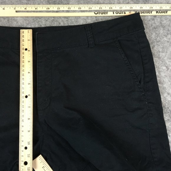 Sonoma Shorts 16 Solid Black Chino Midi Twill Casual Work Uniform Womens Stretch - Picture 6 of 12